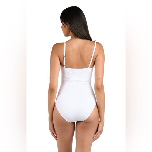 NWT La Blanca Island Goddess Lingerie One Piece Swimsuit White Size 2 - Picture 2 of 6